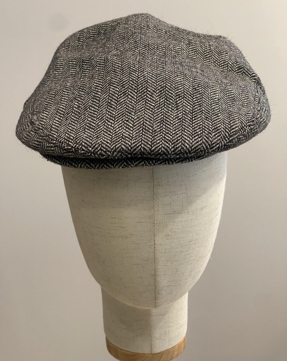 Vintage San Diego Hat Co. Hat Cap Flat Gray Herringbone Wool Tweed Lined Mens M